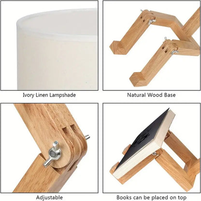 Creative Table Lamp with Wooden Base