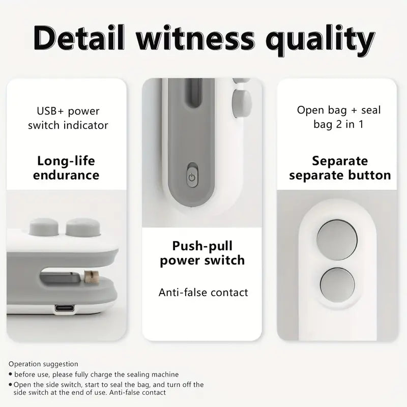 Rechargeable 2-in-1 Mini Bag Sealer